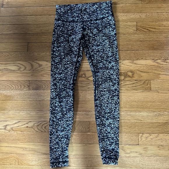 Lululemon Wunder Under Mid rise 25” leggings, size 4, black and white - Picture 1 of 3